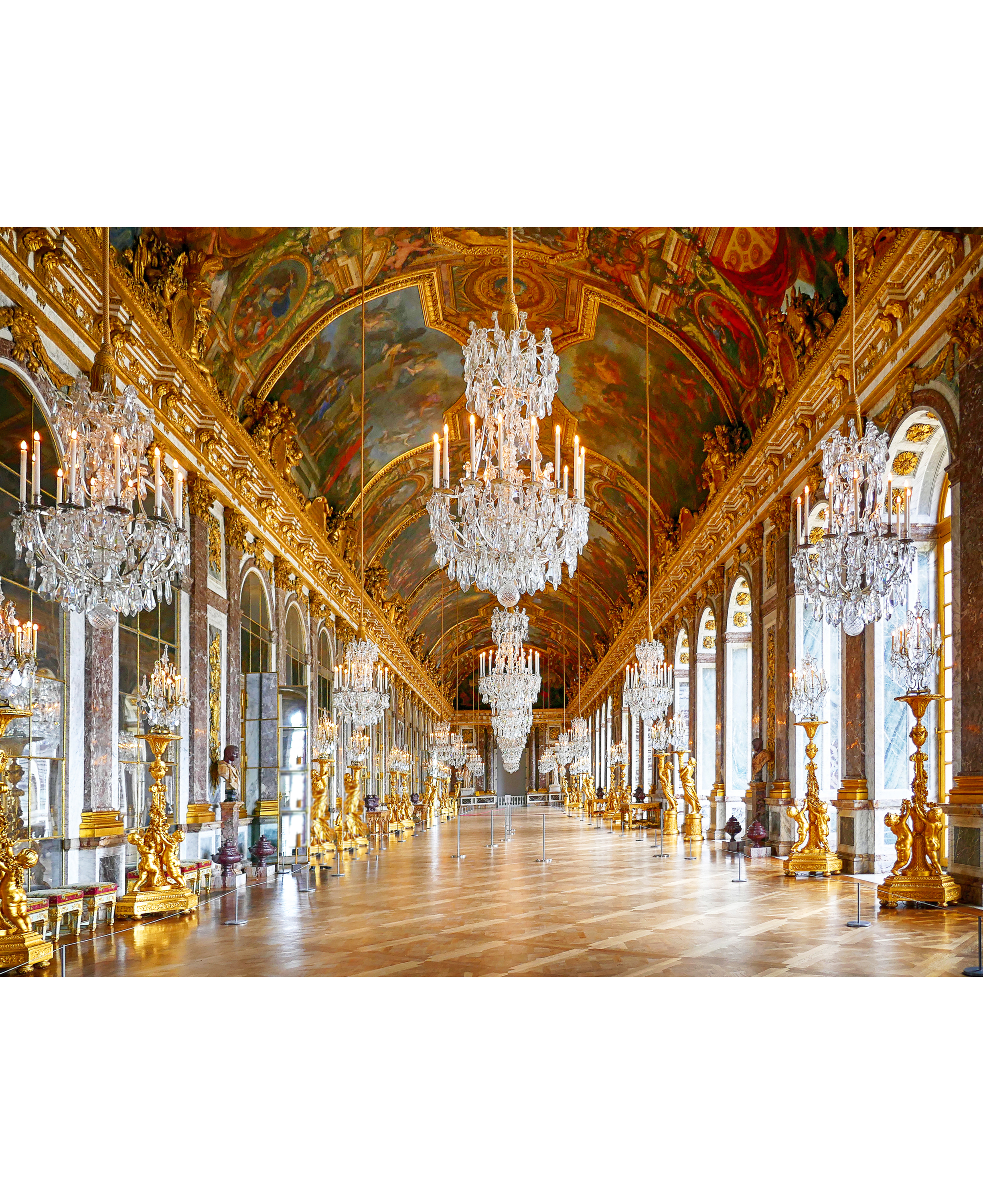 The Hall of Mirrors at the Palace of Versaille, France